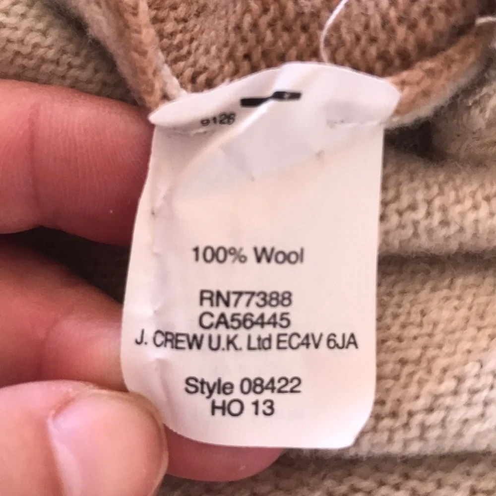 Cream/light brown J. Crew wool sweater